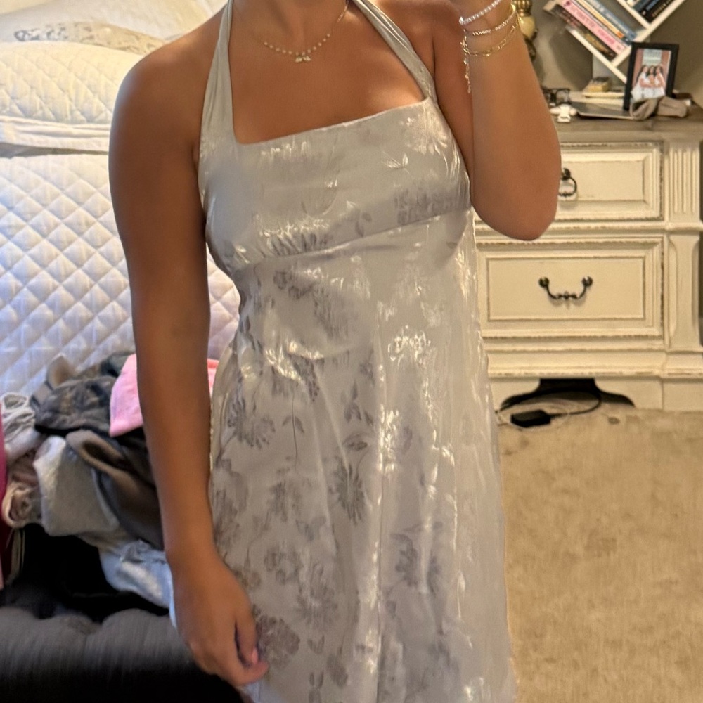 Silver Halter Dress